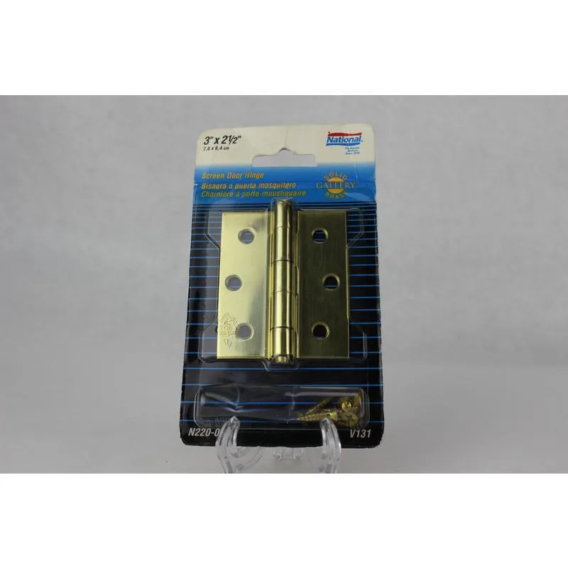 National National V131. Brass Screen Door Hinge Pair — product photo