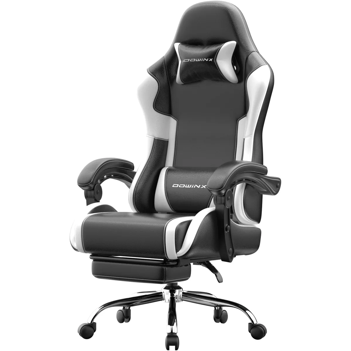 Dowinx Dowinx LS-6658J gaming chair, black PU leather, 150° recline, 330 lb capacity — product photo
