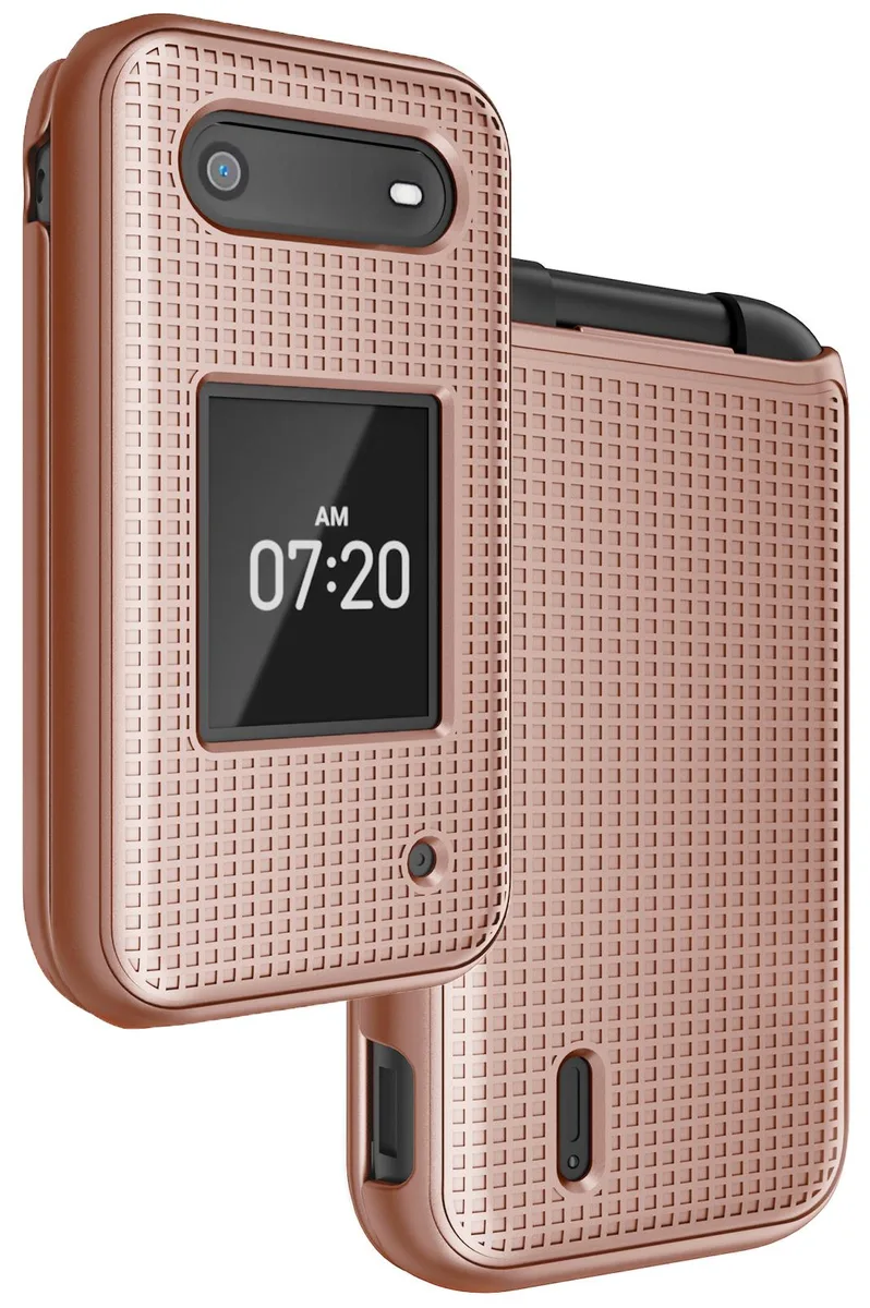 Nakedcellphone Nakedcellphone Grid Textured Slim Case Rose Gold for Nokia 2760 2780 — product photo