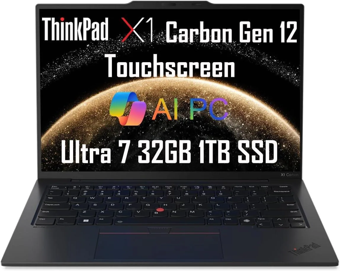 Lenovo Lenovo ThinkPad X1 Carbon Gen 12 business laptop 14" FHD+ Touch Intel Core Ultra 7 155U 32GB DDR5 1TB SSD — product photo