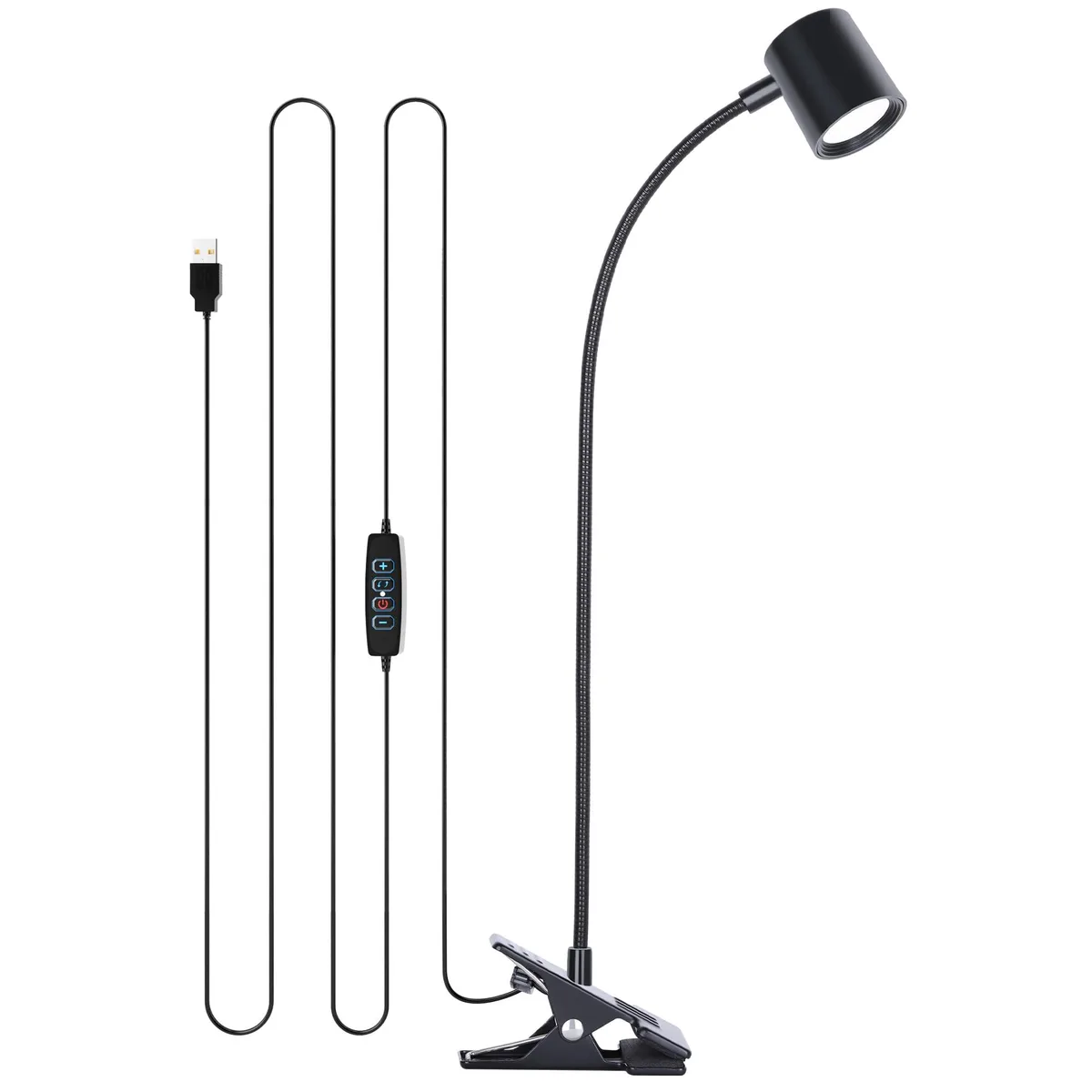  Dott Arts DA-3.5W-01 Desk Lamp USB Clip Light 3.5W 360° Gooseneck 3 Modes 10 Levels CRI 90+ 4.9ft Cable — product photo