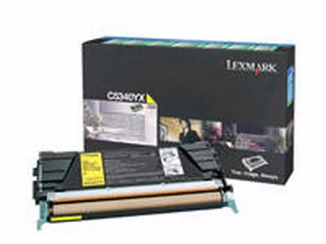 Lexmark C5340YX yellow toner cartridge, rectangular boxed unit
