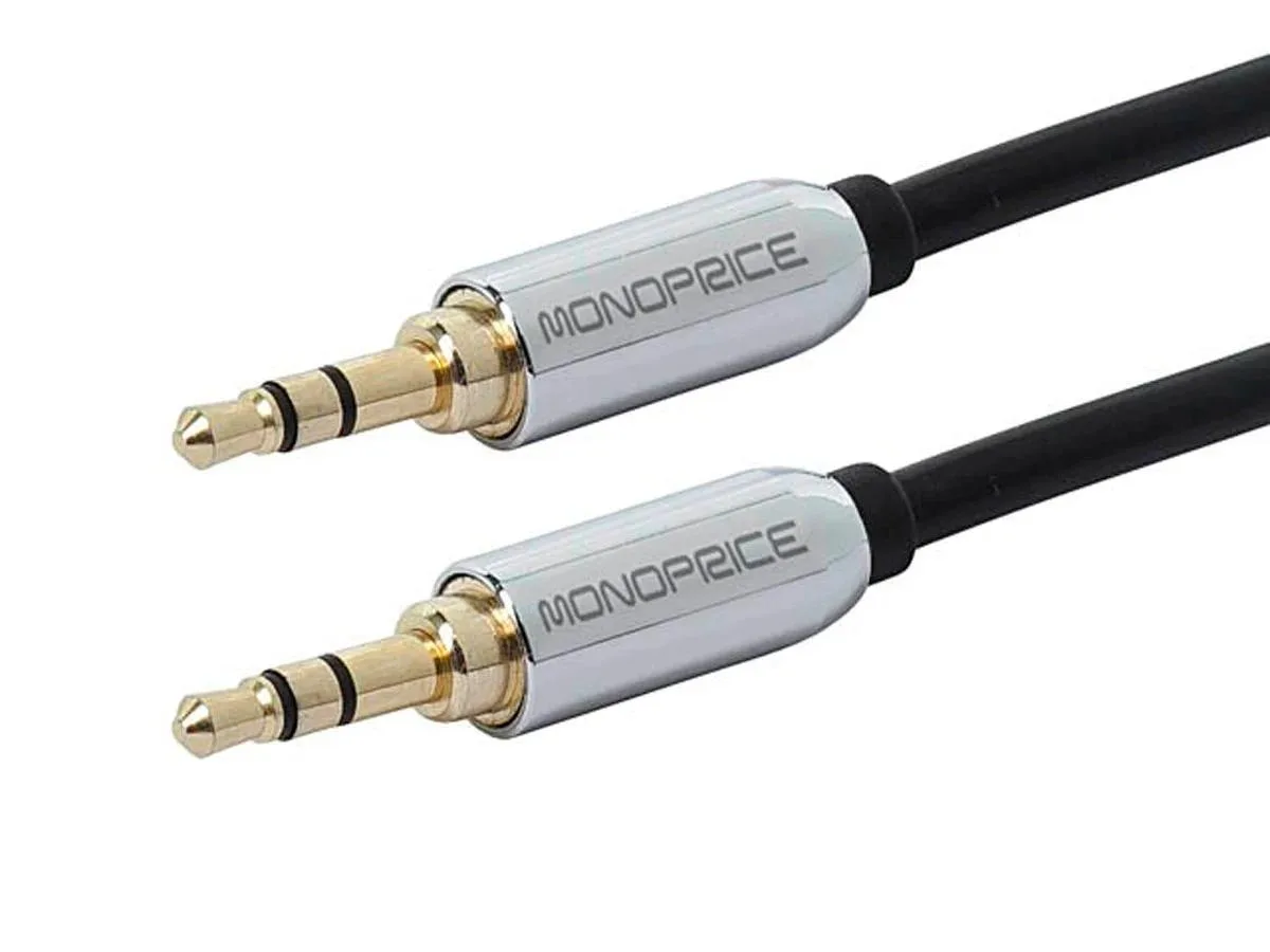 Monoprice Inc. Monoprice Inc. 109766 3.5mm stereo male to male cable 10ft black — product photo