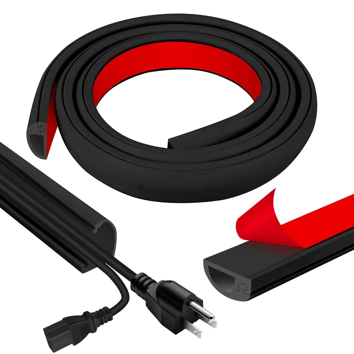  JAHOMFAI Cord Wall Cover 39in 0.89in W 0.44in H Black — product photo