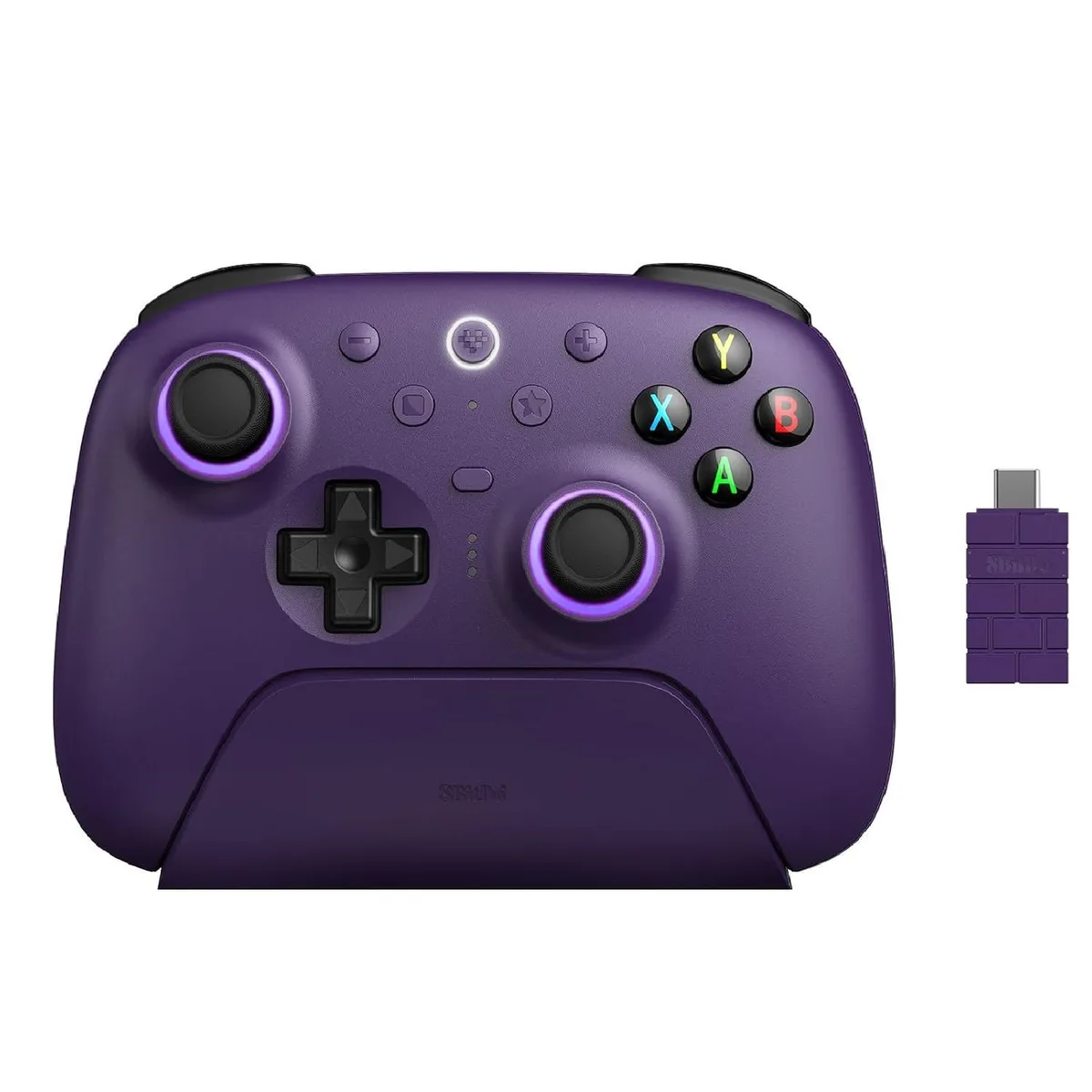 8bitdo 8BitDo Ultimate 2 Controller 81HE03 Purple TMR Hall Effect Charging Dock Nintendo Switch Accessory — product photo