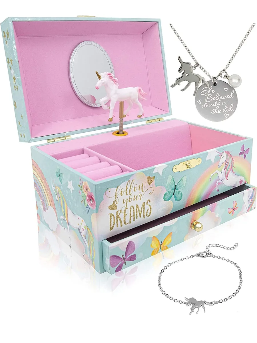 Co Unicorn Musical Jewelry Box 7.3" x 5.1" x 4 — product photo