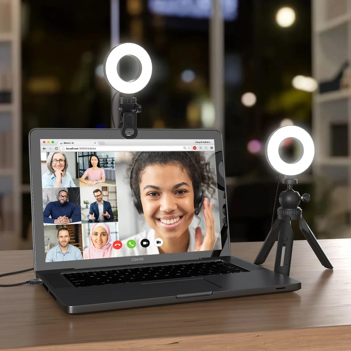  Neewer ZLC353-BK LED Ring Light with Clip and Tripod 3000K 4500K 6000K 5 Brightness Levels Ra 95 — product photo
