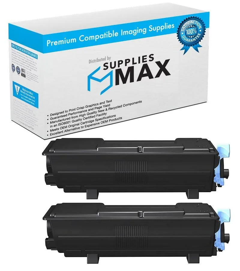 SuppliesMax SuppliesMax KYO1T0C0Y0US0_2PK Black Toner Cartridge 2 Pack 12500 Pages — product photo