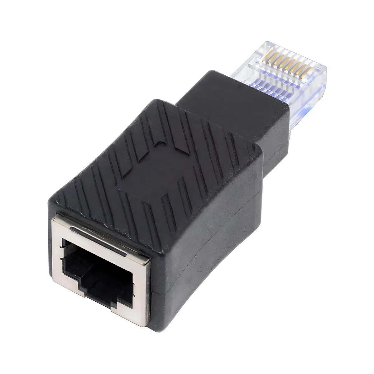 LORDWORLD LORDWORLD 90 Degree Cat 5e 8P8C Male to Female Ethernet Adapter — product photo