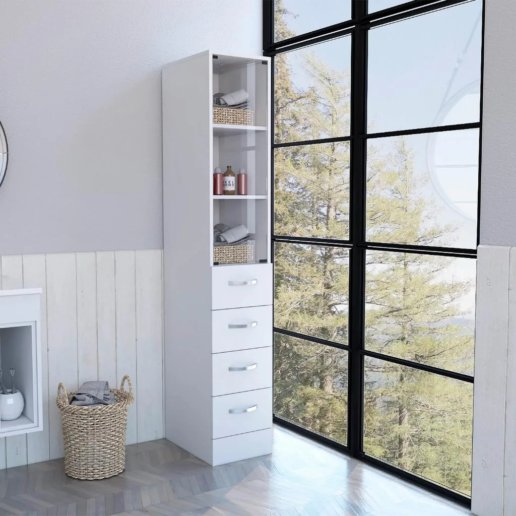 tuphen tuphen Linen Cabinet Artic 3 Shelves 1 Door White — product photo