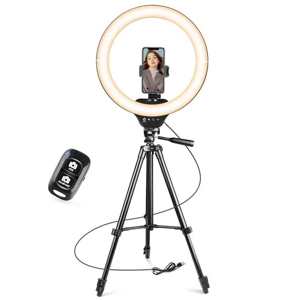  Neewer 14" Ring Light Kit with 51" Tripod, Phone Holder &amp; Remote — product photo