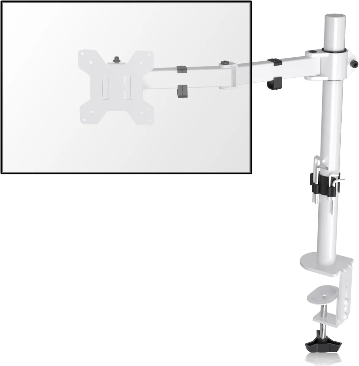 PISKEKAT PISKEKAT Monitor Arm Mount 27" 22lbs VESA 75/100 White MD9421S — product photo
