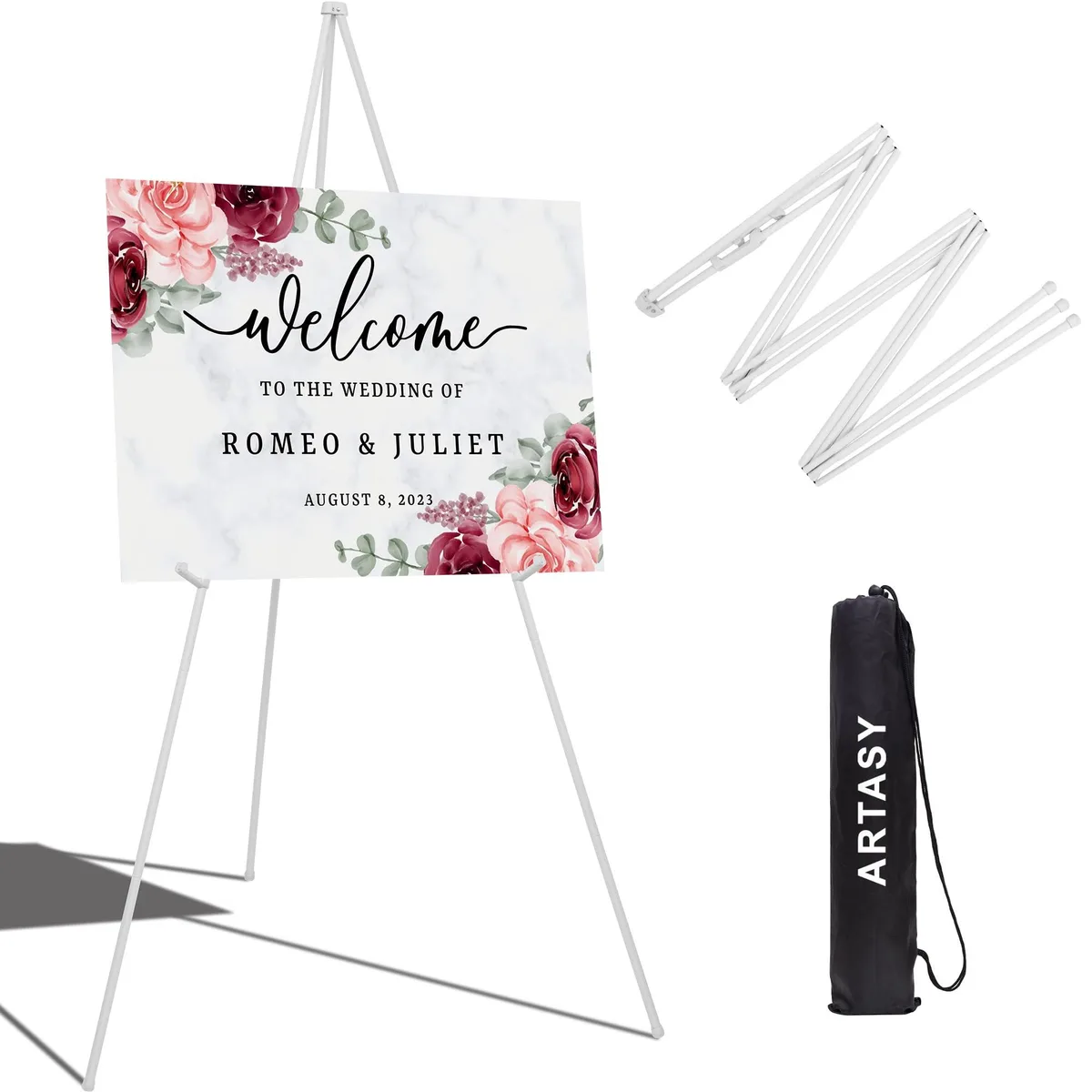  ARTASY Folding Display Easel White 63" 1-Pack — product photo