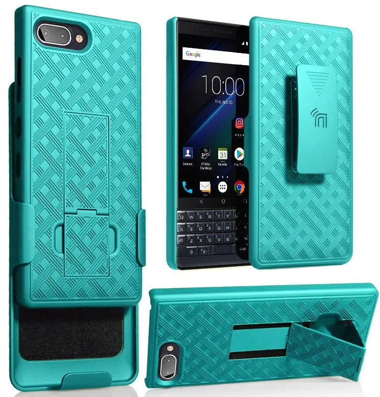 Nakedcellphone Nakedcellphone Teal Kickstand Case + Belt Clip Holster for BlackBerry Key2 LE — product photo
