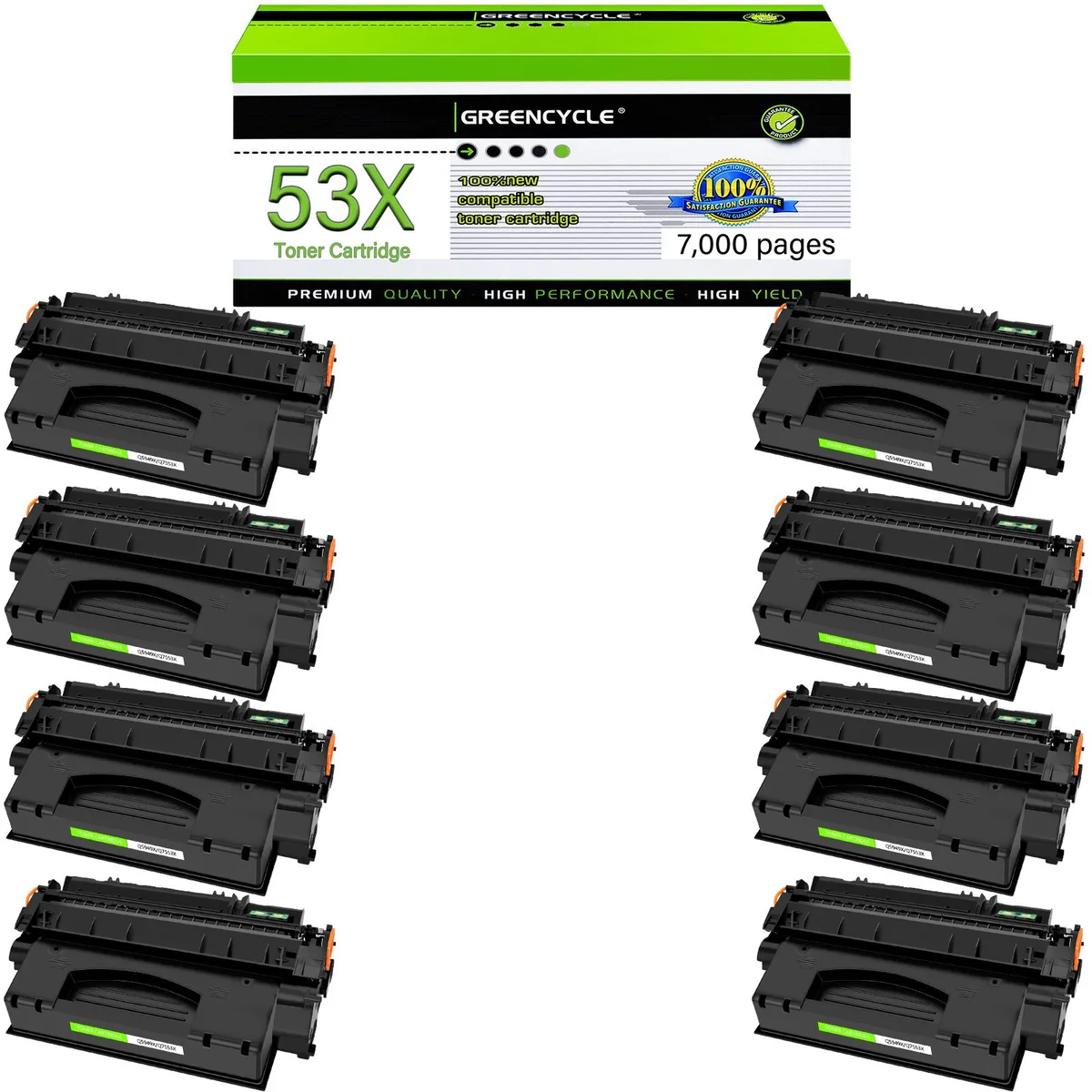 GREENCYCLE GREENCYCLE Q7553X toner cartridge 8-pack black 7000 pages — product photo