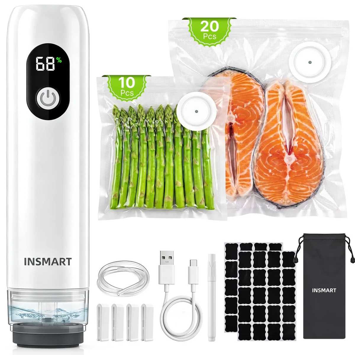  FoodSaver INSMART Vacuum Sealer Clear with 30 Bags — product photo