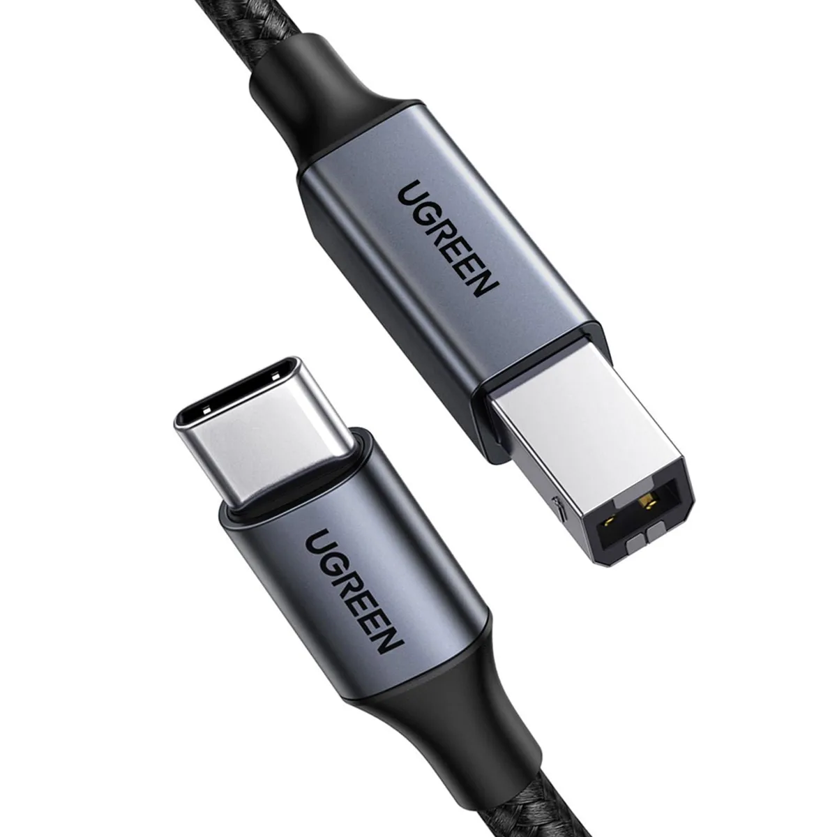  Ugreen USB B to USB C 6.6 ft braided cable 480 Mbps — product photo
