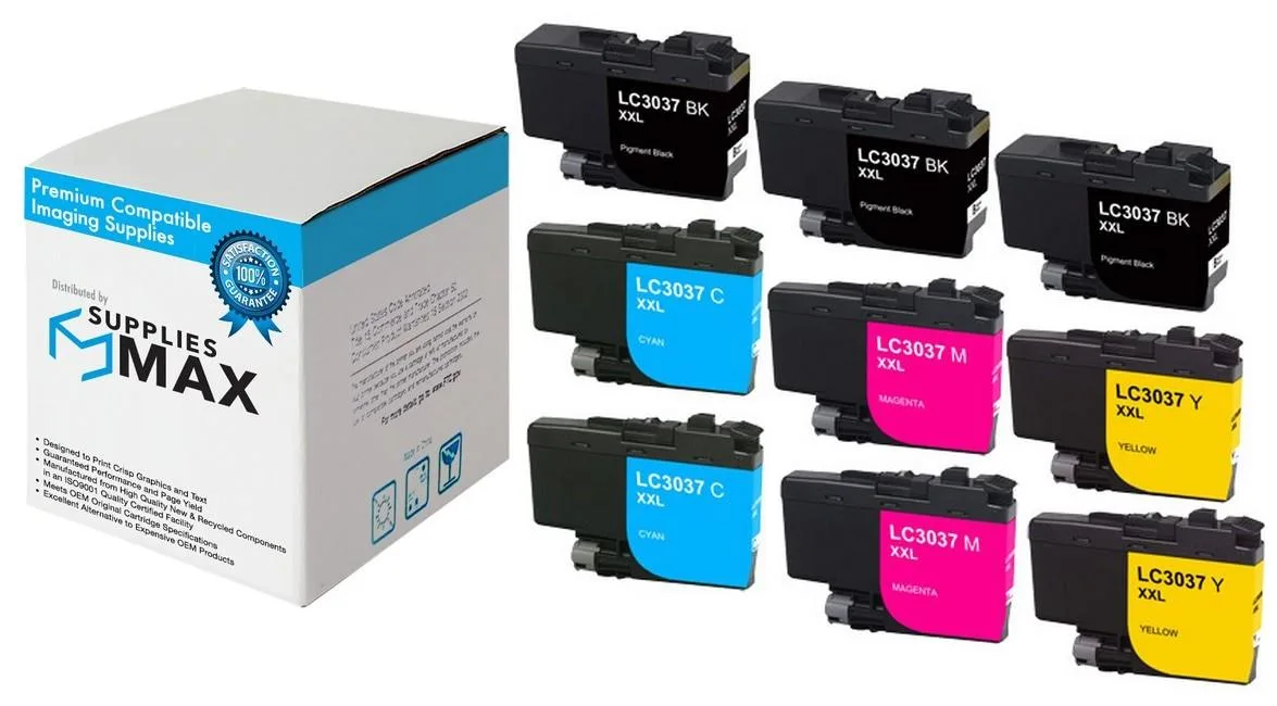 SuppliesMax SuppliesMax LC-3037VALBP_3PK Super High Yield Inkjet Combo Pack 12 Cartridges — product photo