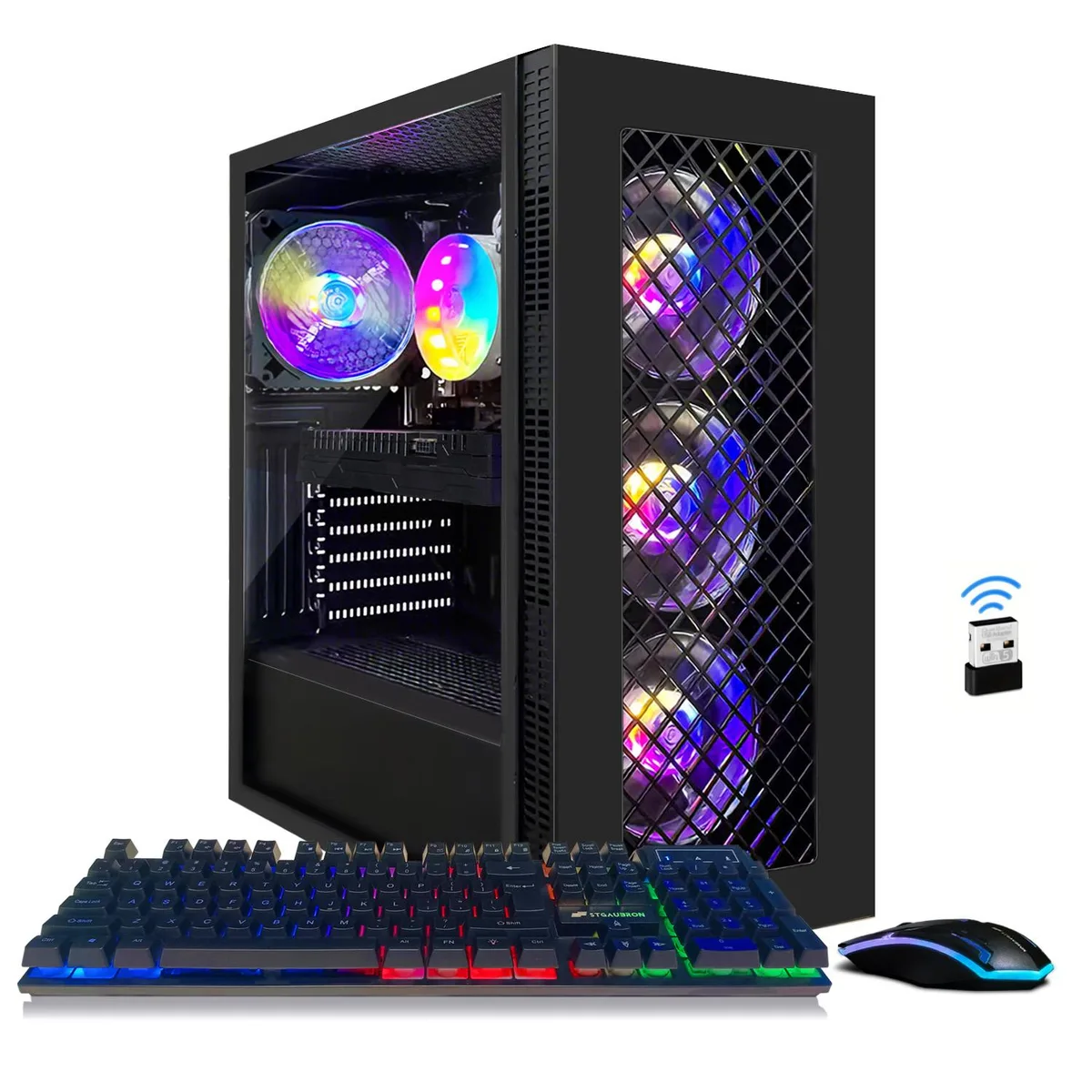 STGAubron STGAubron desktop PC, RX 5700 8G, i7-8750H, 16GB DDR4, 512GB SSD, WiFi 6, BT 5.2, RGB fans, Win 11 Home — product photo