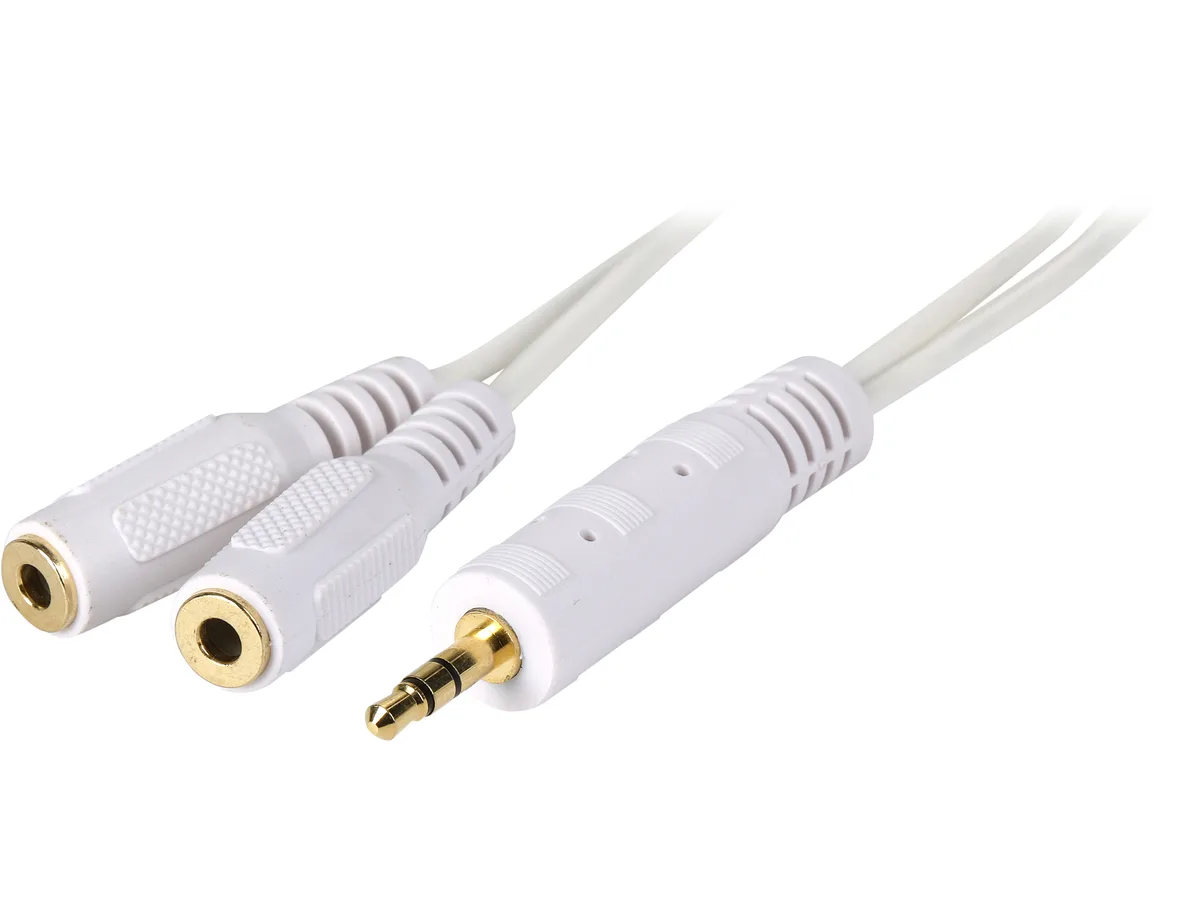 Tripp Lite Tripp Lite P313-06N-WH 6" 3.5mm Male to 2x Female Splitter Cable White — product photo
