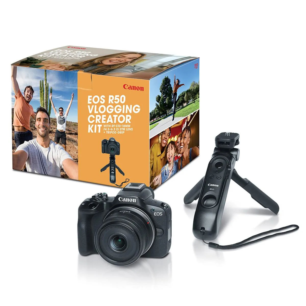 Canon Canon EOS R50 24.2MP Mirrorless Camera with RF-S 10-18mm f/4.5-6.3 Lens Video Creator Kit — product photo