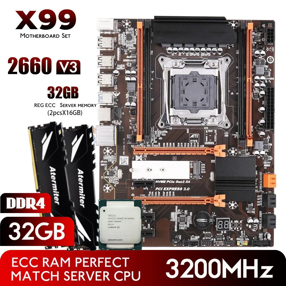Atermiter Atermiter Atermiter-X99-B85 Intel motherboard Xeon E5-2660 V3 32GB DDR4 3200MHz REG ECC — product photo