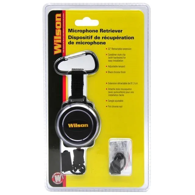 Wilson Antennas 305MRBC CB microphone retriever, black chrome finish, carabiner clip, retractable cord