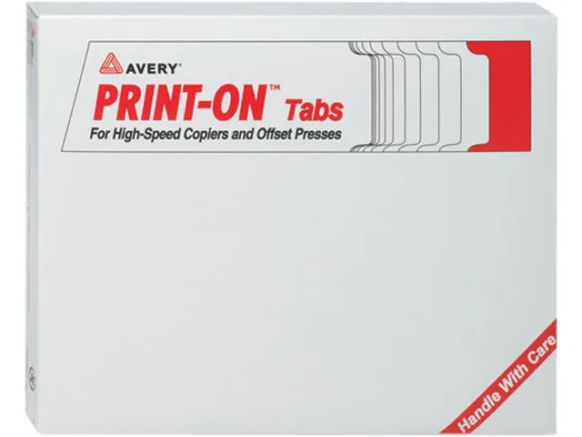 Avery Avery 20406 Print-On Tabs, 5 Tabs, 150 Total, White — product photo