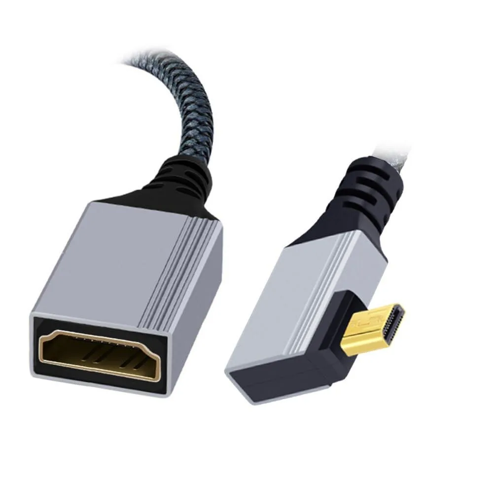 Fervit Fervit Micro HDMI 2.1 Male 90° Right Angled to HDMI Female Extension Cable — product photo
