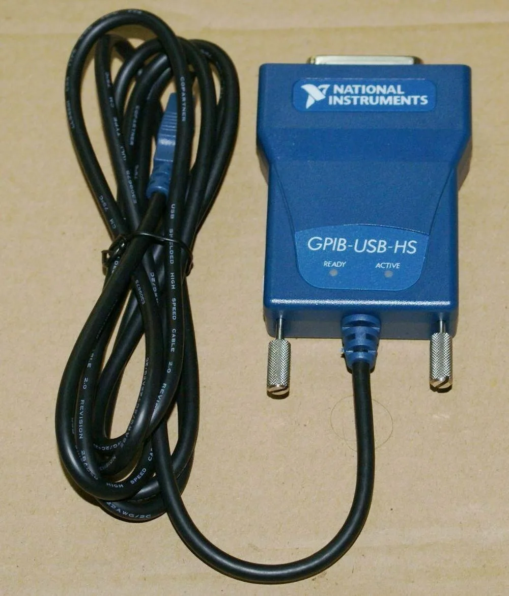 Compact GPIB-USB-HS adapter with USB and GPIB connectors