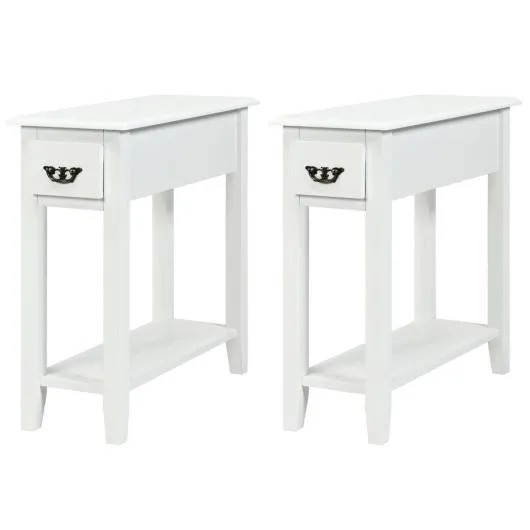 SlickBlue SlickBlue 2-Piece Side Table Set White 22x8.5x24 in — product photo