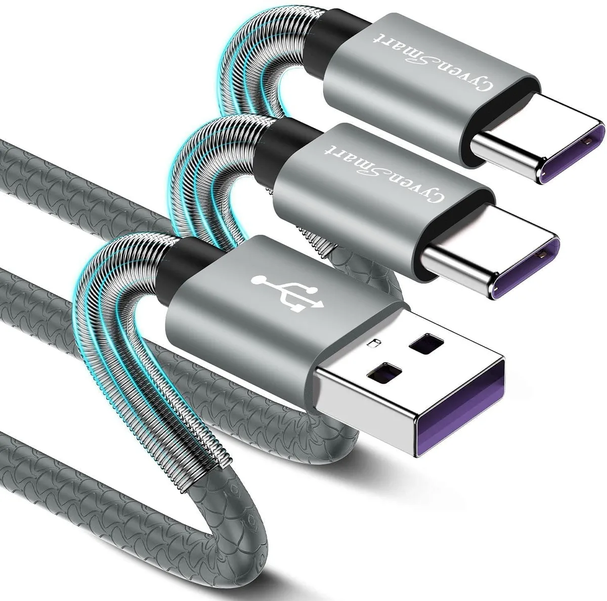 Kootion Kootion USB-C Cable 2 Pack 3ft 3A SkyGray — product photo