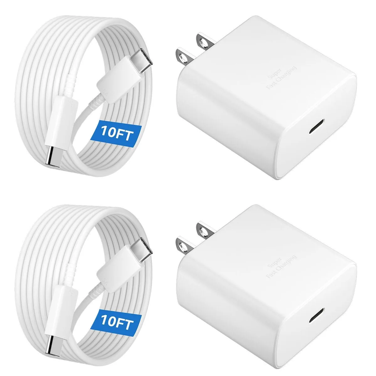 KEHIPI KEHIPI 45W USB-C Charger 10ft Cable 2-Pack Black — product photo