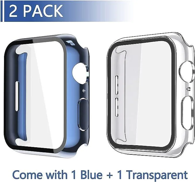 Corn Electronics Corn Electronics 44mm Watch Accessory Bezel Case Screen Protector 2 Pack Blue Transparent — product photo