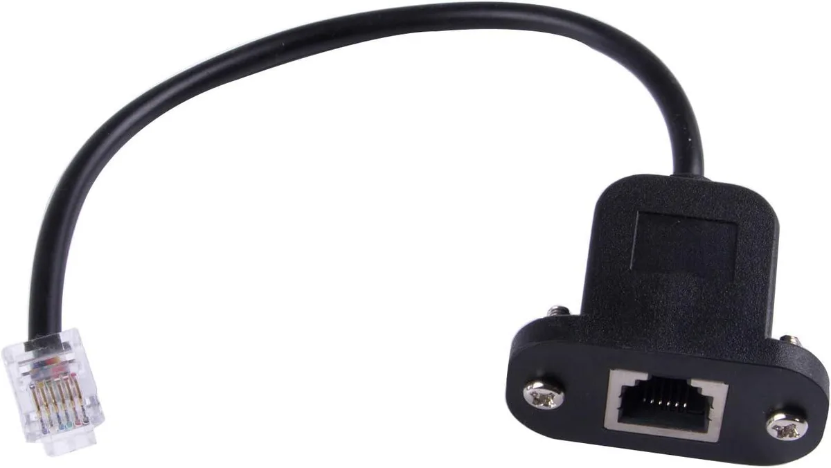 Vszerda Vszerda RJ12 6p6c Female to Male Panel Mount Ethernet Cable 15cm — product photo