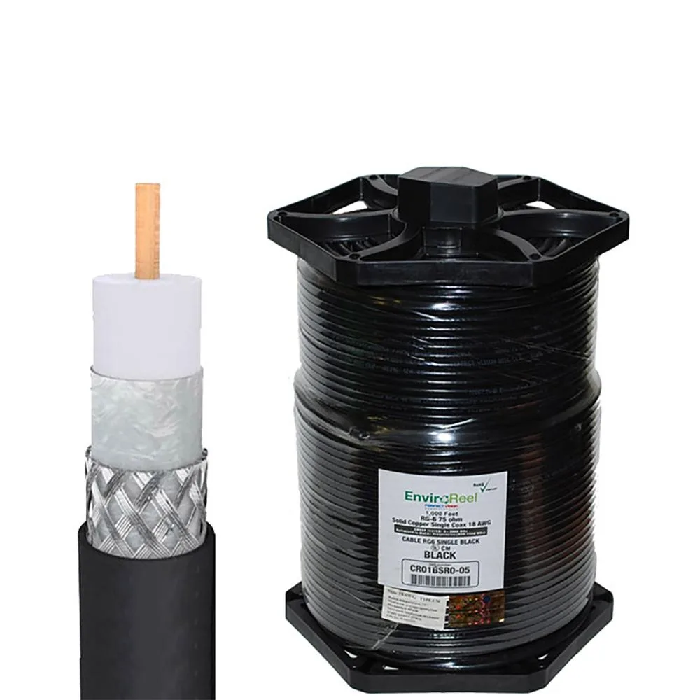 PerfectVision Manufacturing PerfectVision Manufacturing CR01BSR0-05 RG6 Coaxial RF Cable Black 1000ft — product photo