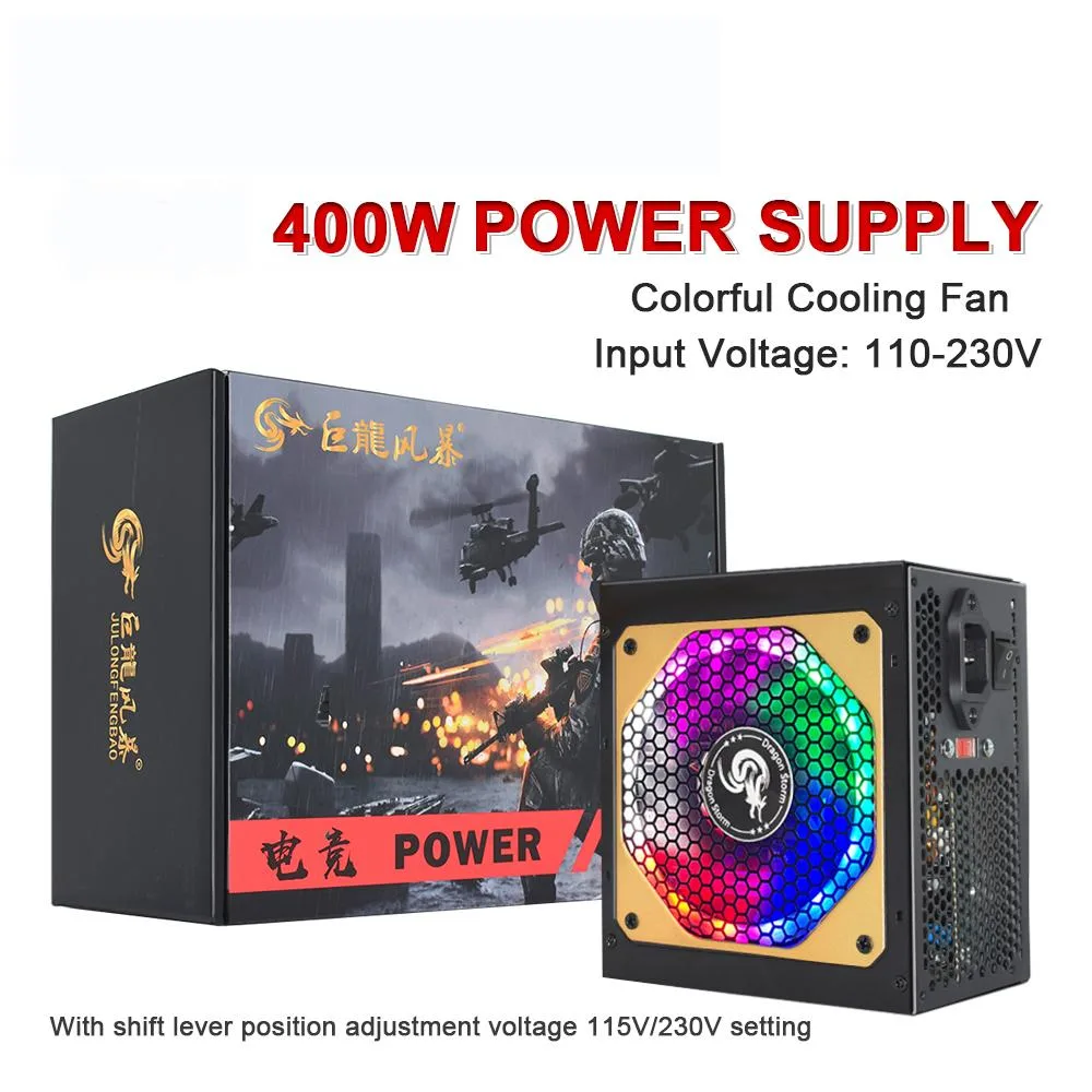 Lemincrash Lemincrash ATX 400W RGB server power supply 110-230V 20+4Pin 120mm fan — product photo