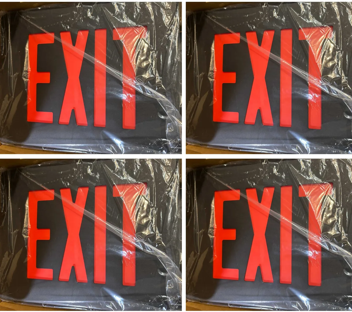 Hubbell Incorporated Hubbell DualLite SESRB LED Exit Sign Black Red Letters 120/277 VAC Single Face Case of 4 — product photo