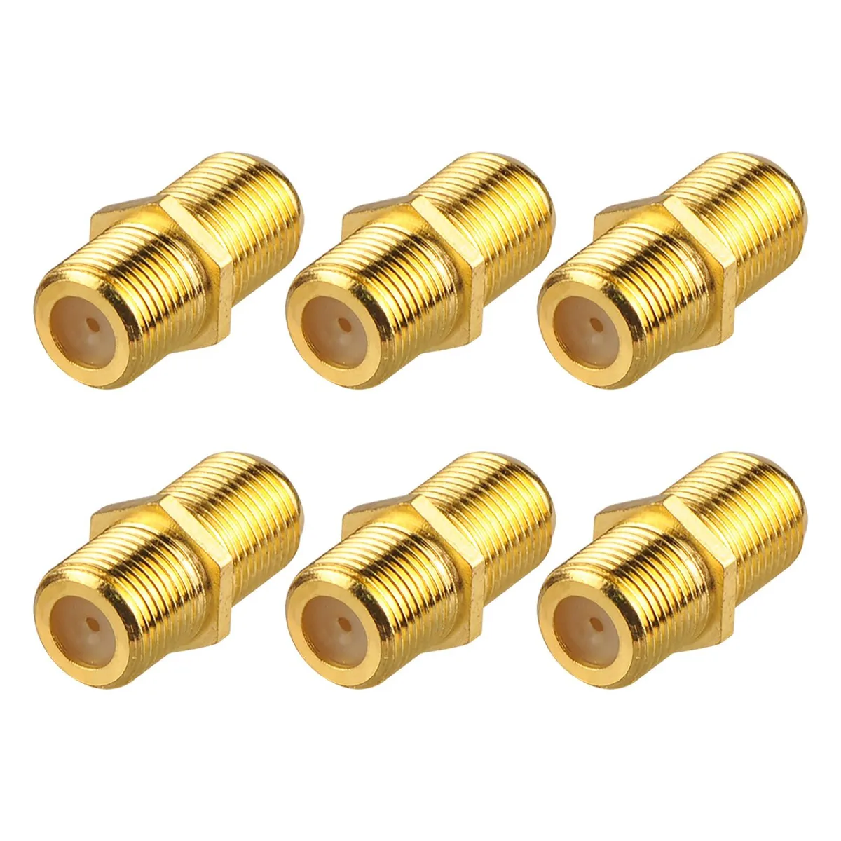 Vszerda Vszerda Coaxial Cable Connector 6 Pack Gold-Plated Female to Female — product photo