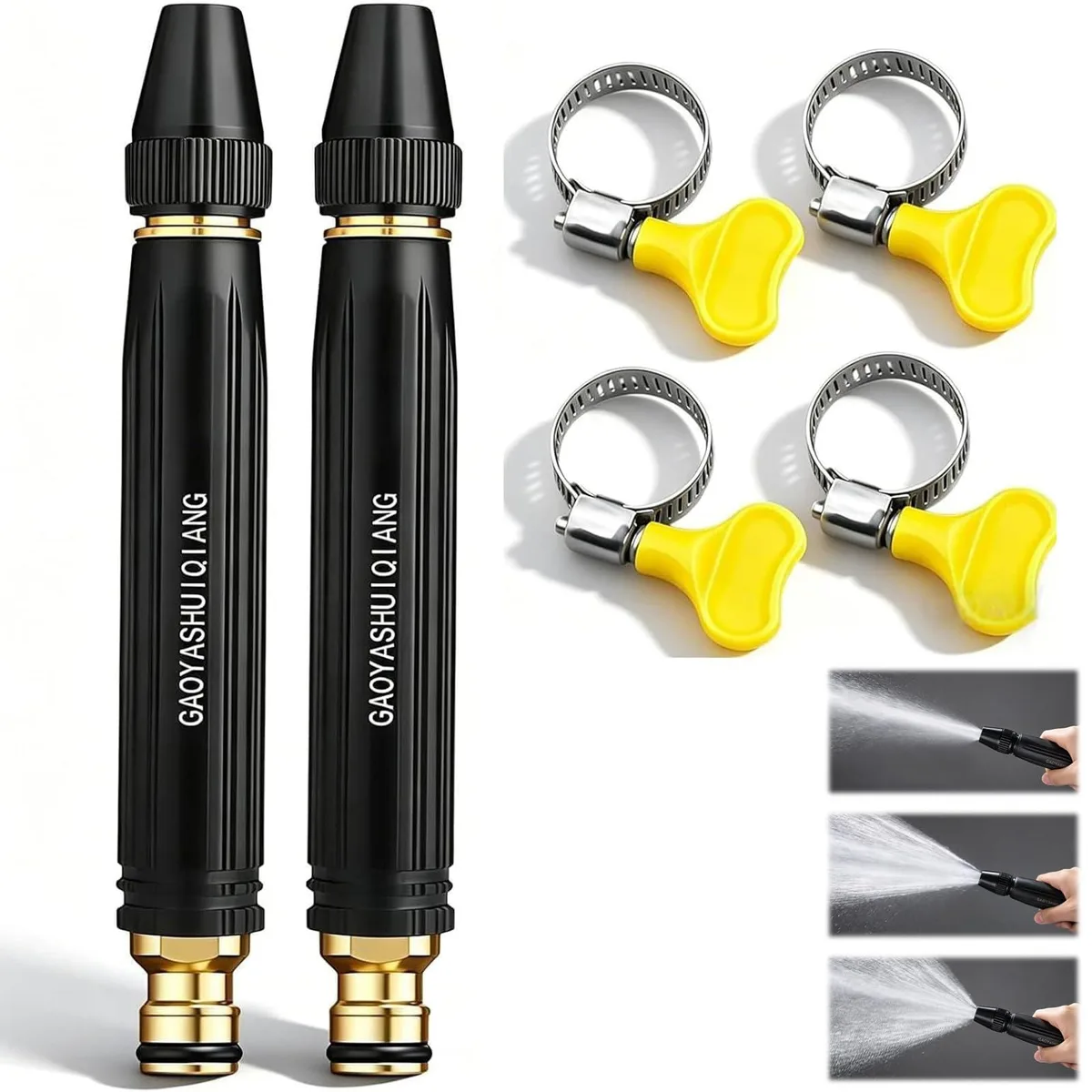  2PC 2026 High Pressure Car Wash Nozzle Set with Adjustable Jet Spray and Clamps — product photo