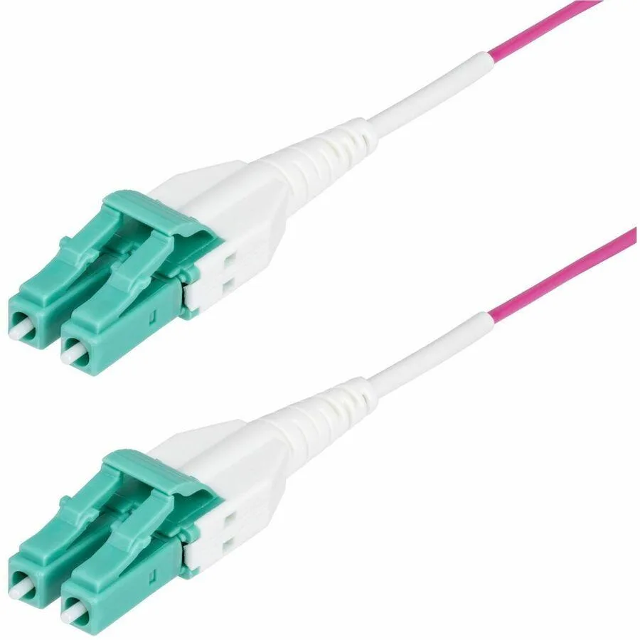 STARTECH STARTECH 2m 6.6ft LC-LC UPC OM4 50/125 100G Uniboot Erika Violet OFNR fibre optic cable — product photo