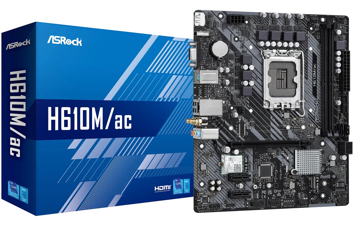 ASRock ASRock H610M/AC Intel motherboard LGA 1700 DDR4 mATX — fotografie produktu