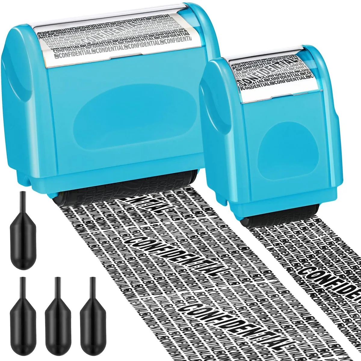  Identity Protection Roller Stamp 2 Pack Blue — product photo