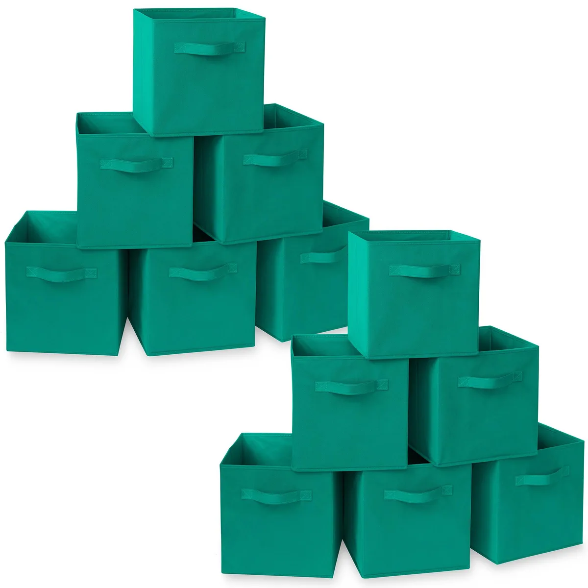 Casafield Casafield Set of 12 Collapsible Fabric Storage Cubes Teal 10.5x10.5x11in — product photo