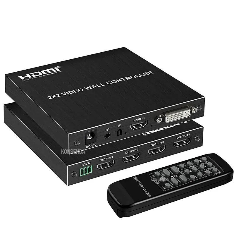 YINGHUA YINGHUA 2x2 Video Wall Controller 1080P HDMI KVM Switch (US Plug) — product photo