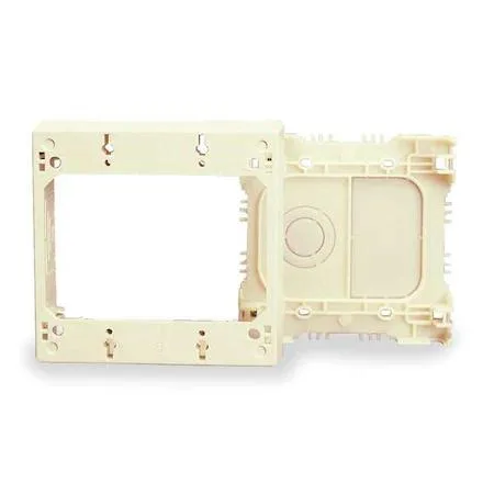 Ivory plastic two-gang device box with snap-on cover