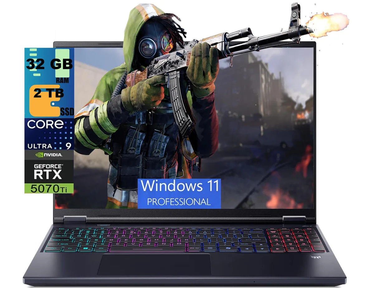 Acer America Acer Predator Helios Neo 16 AI gaming laptop, 16" WQXGA 240Hz, Ultra 9 275HX — product photo