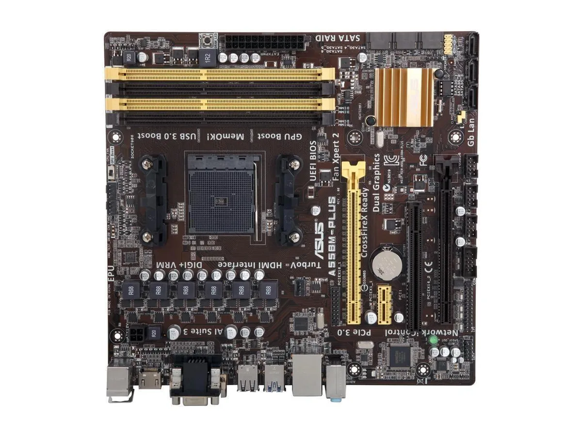 ASUS ASUS A55BM-PLUS AMD A55 Micro ATX motherboard Socket FM2+ DDR3 64GB — product photo