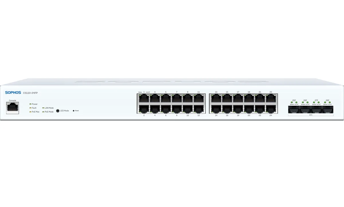 Sophos Sophos LS12FZ60ZZPCUS CS110-24FP managed network switch 24-port PoE 410W — product photo