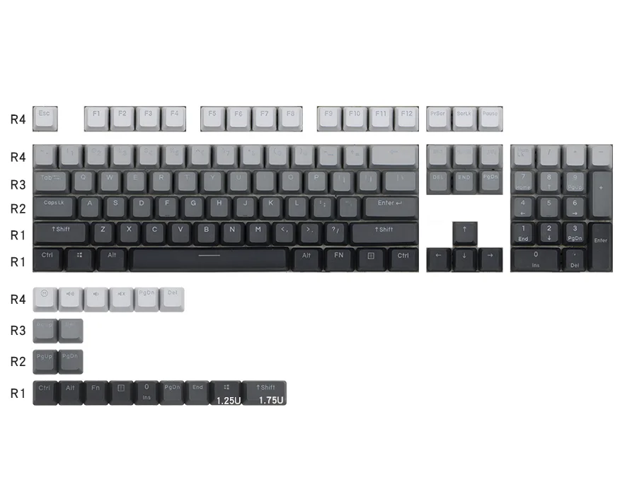 Corn Electronics Corn Electronics Keycap Set 123 Keys OEM Profile PBT Dye Sublimation Polar Day — product photo